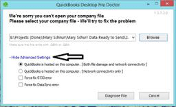 diagnosticul rețelei QuickBooks